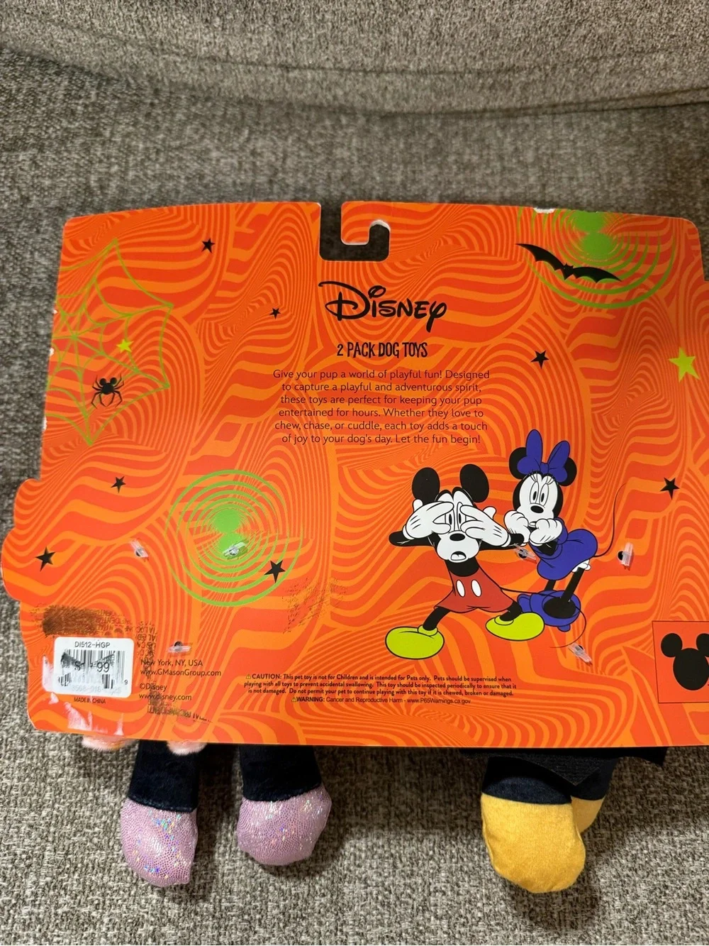Disney Halloween Mickey & Minnie Plush Dog Toy Duo